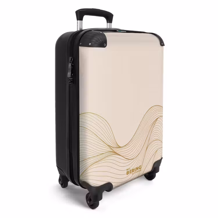 Koffer - Minimal - Beige met gouden golven — 4