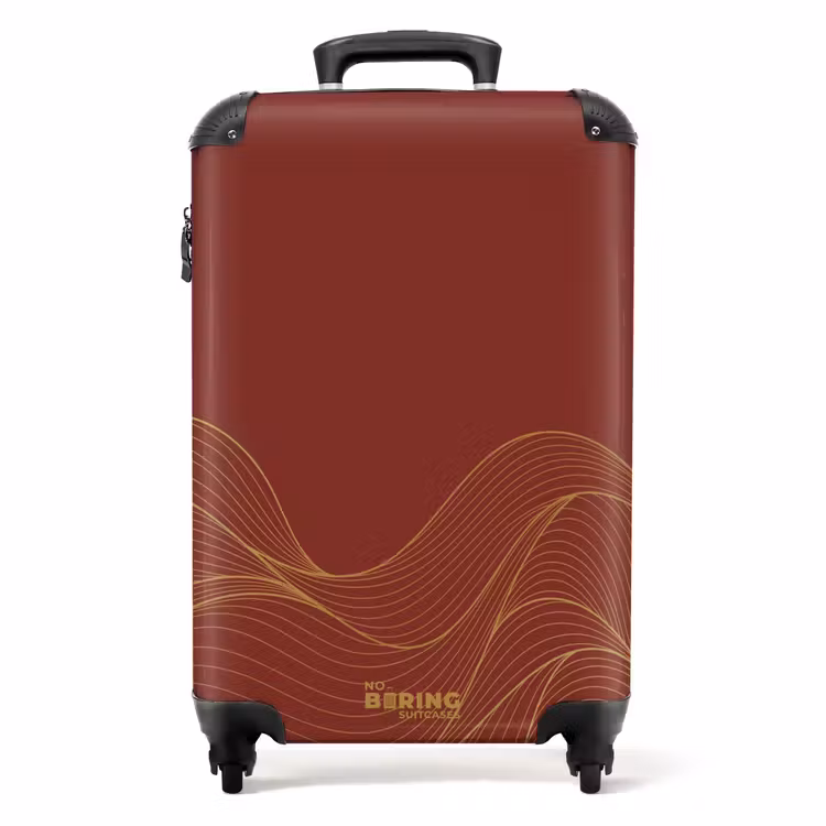 Koffer - Minimal - Donkerrood met gouden golven — 1