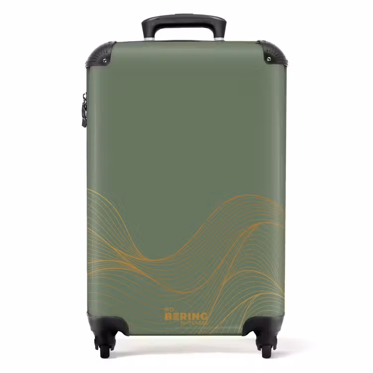 Koffer - Minimal - Grijsgroen met gouden golven — 1