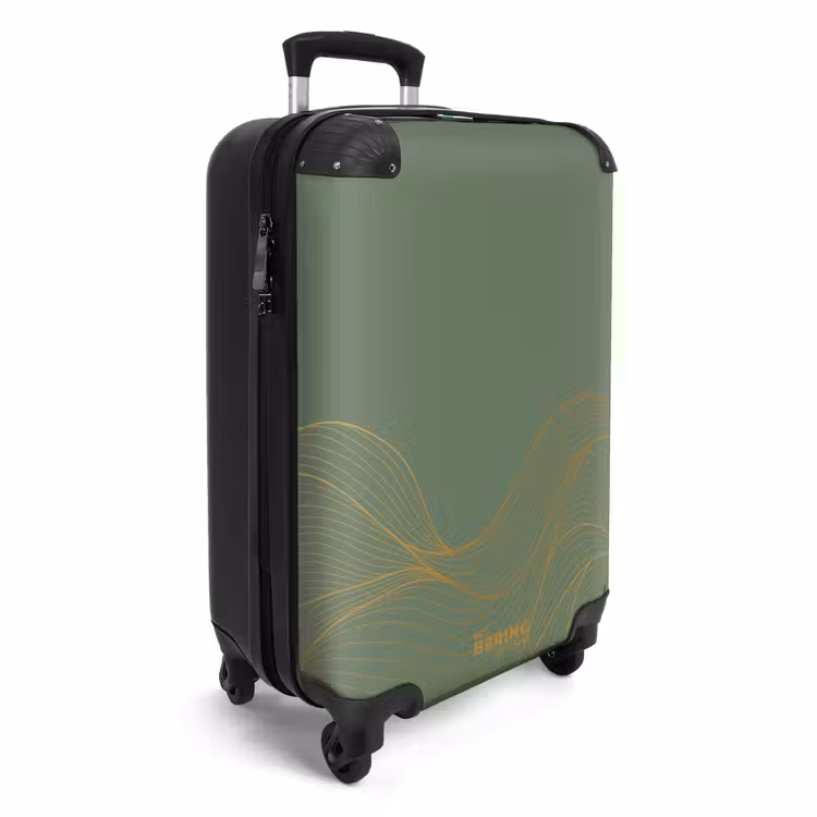 Koffer - Minimal - Grijsgroen met gouden golven — 4