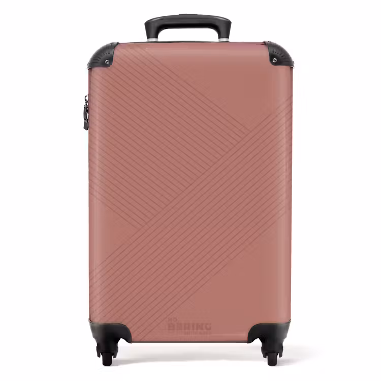 Koffer - Minimal - Kruisende lijnen op terracotta roze — 1