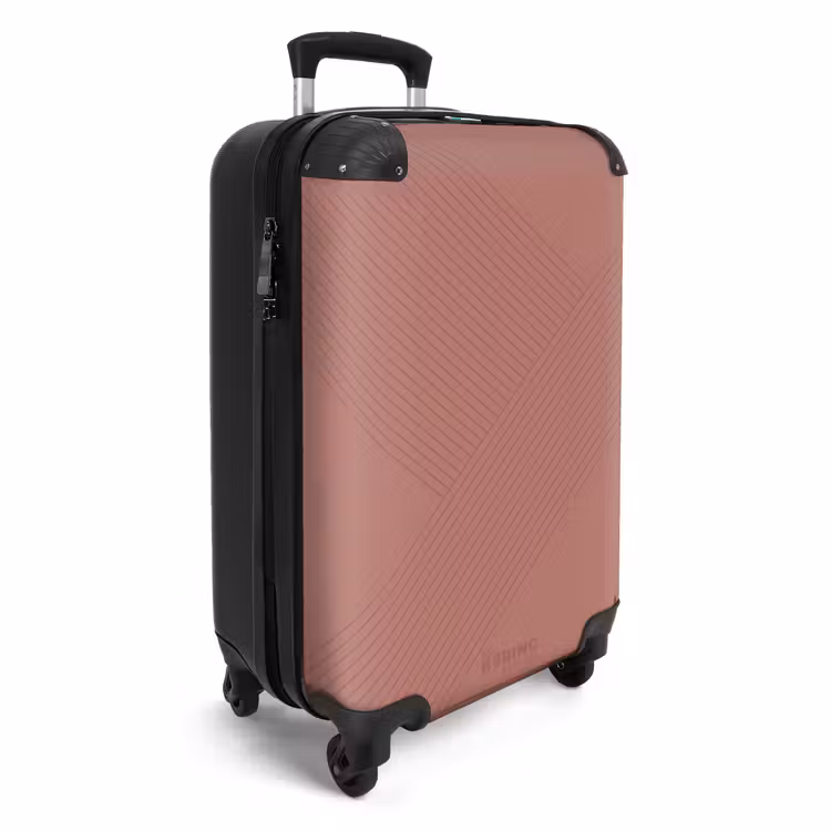 Koffer - Minimal - Kruisende lijnen op terracotta roze — 4