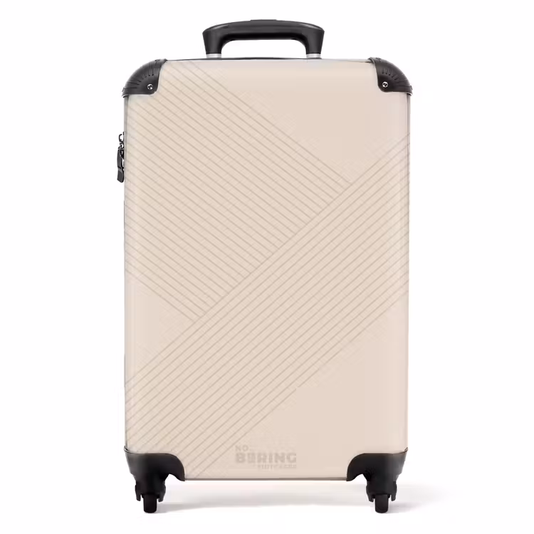 Koffer - Minimal - Kruisende lijnen op warm beige — 1