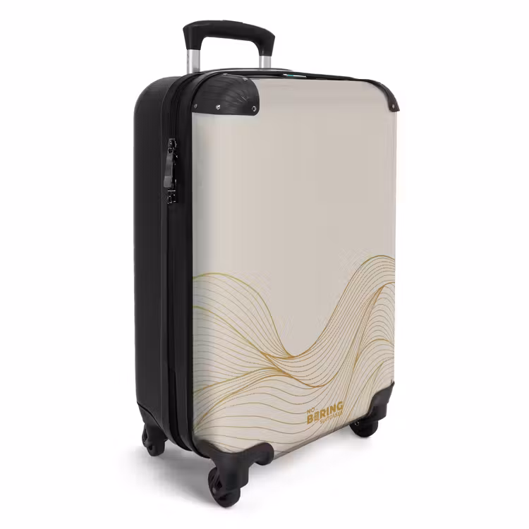 Koffer - Minimal - Licht beige met gouden strepen — 4