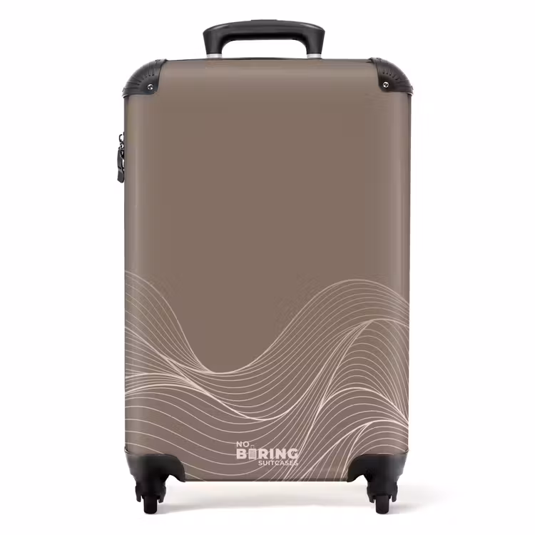 Koffer - Minimal - Taupe met golven — 1