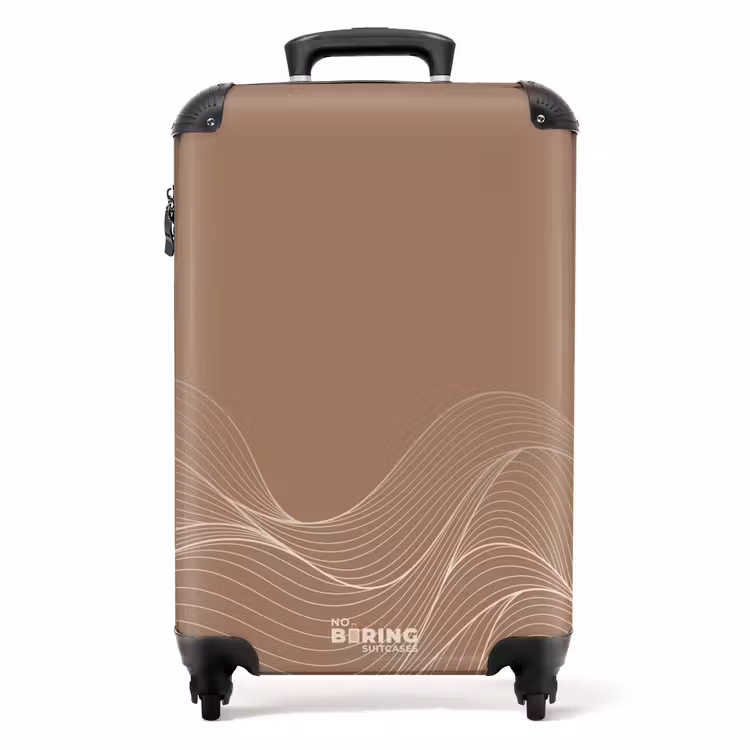 Koffer - Minimal - Warm bruin met golven — 1