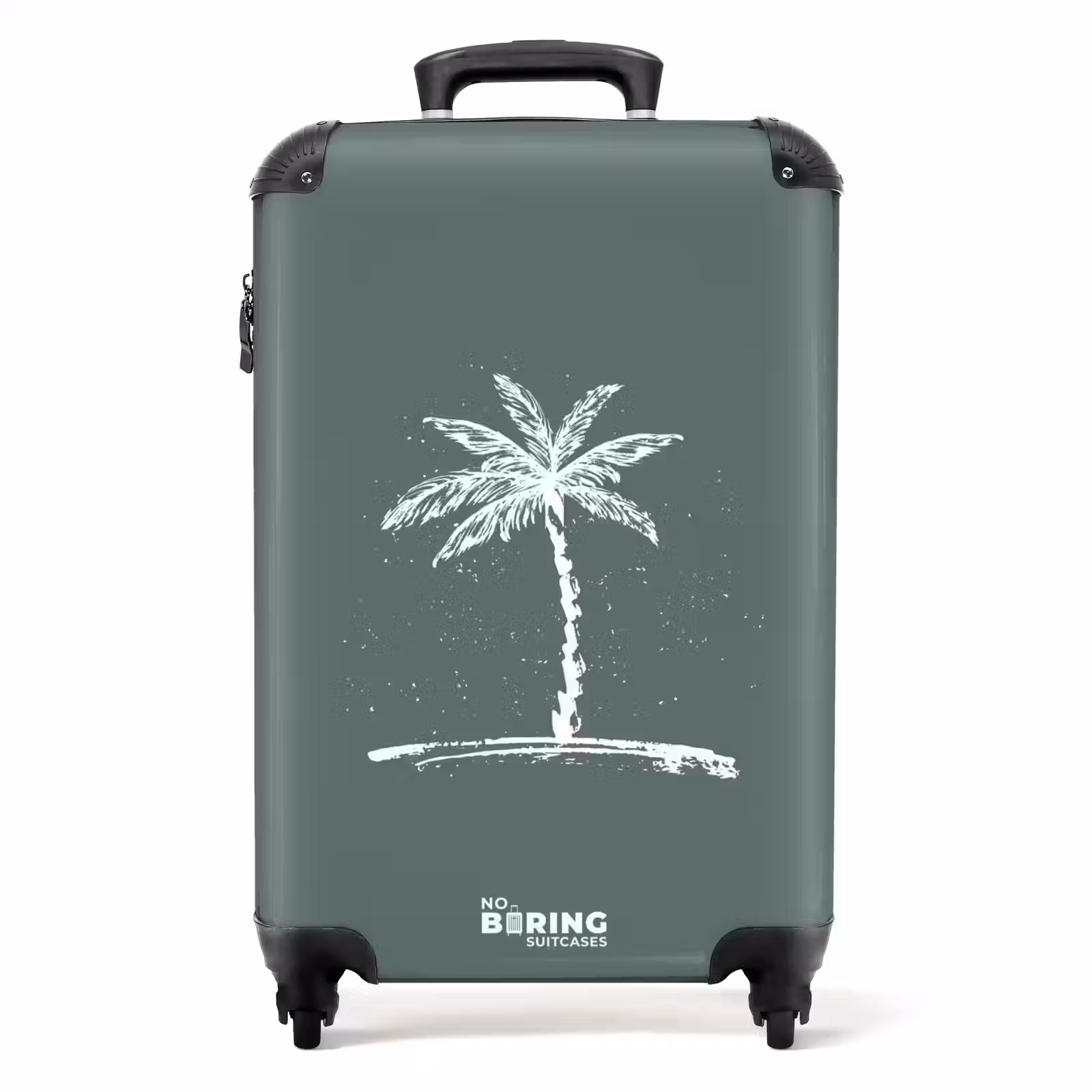 Koffer - Palmbomen - Palmboom op saliegroene achtergrond — 1