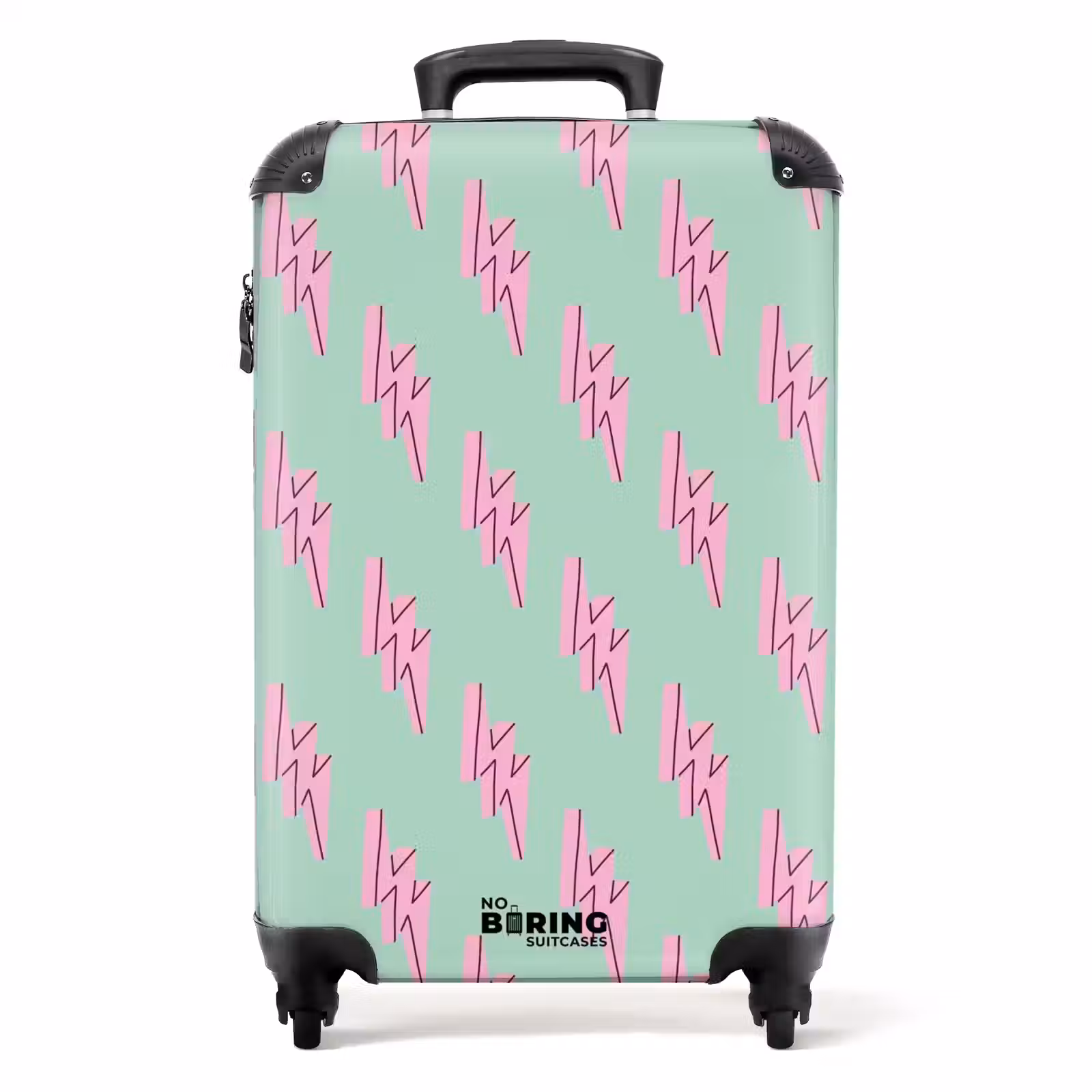 Koffer - Patronen - Roze bliksem op mintgroen — 1