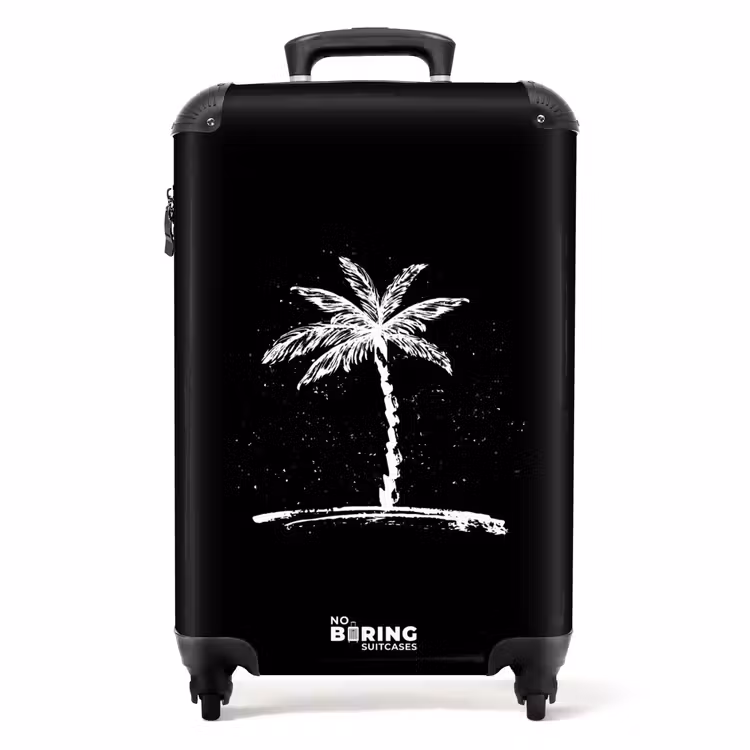Koffer - Palmbomen - Palmboom op zwarte achtergrond — 1