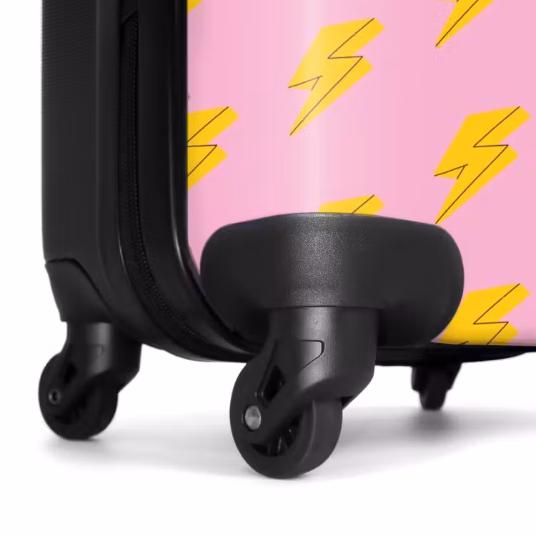 Koffer - Patronen - Gele bliksem op roze — 6