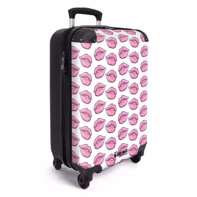 Koffer - Patronen - Roze lippenpatroon op witte achtergrond — 4