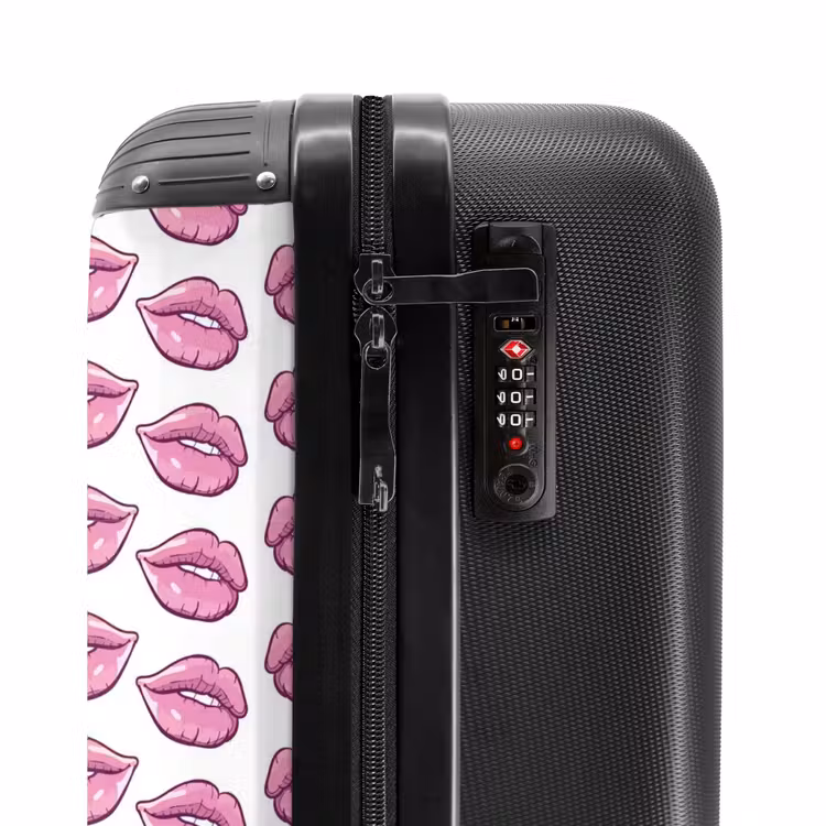 Koffer - Patronen - Roze lippenpatroon op witte achtergrond — 5