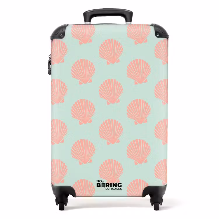 Koffer - Patronen - Schelp patroon in pastelgroen — 1
