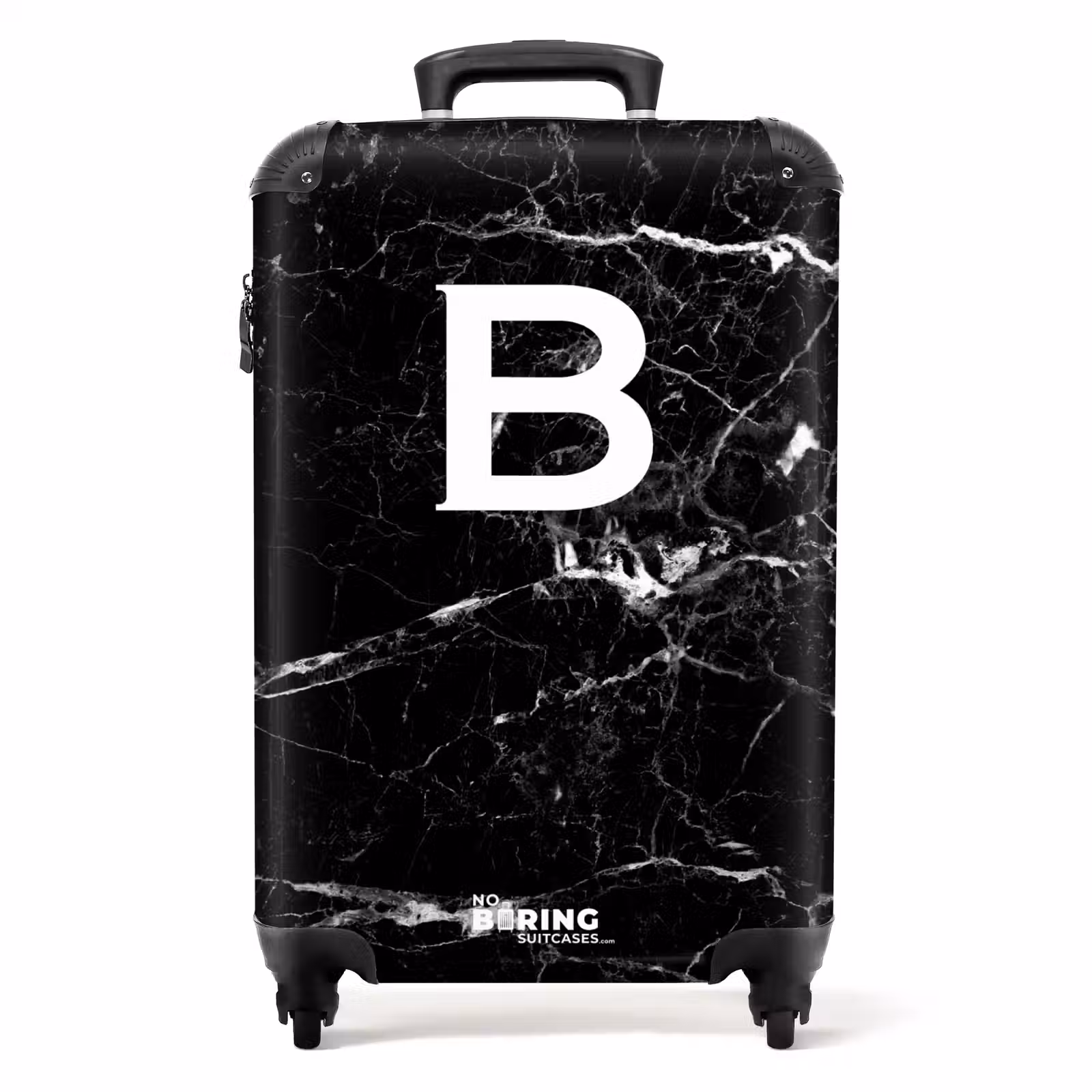 Koffer - Marmer - Letter B - Zwart - Marmer print — 1