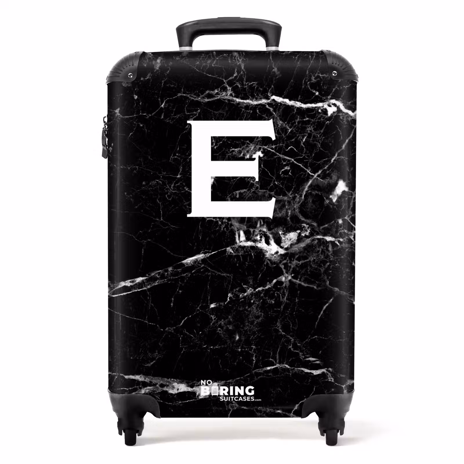 Koffer - Marmer look - Letter E - Zwart — 1