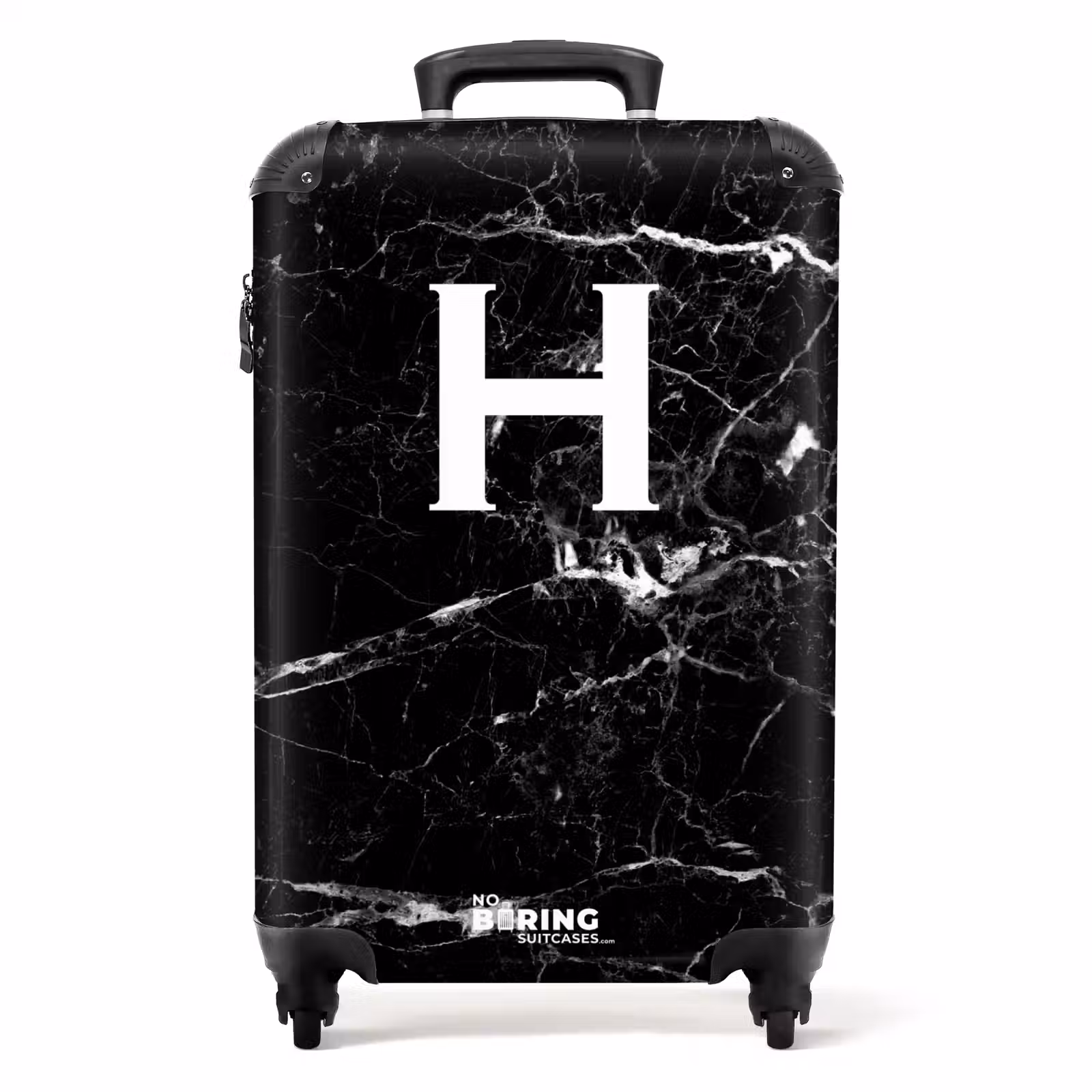 Koffer - Marmer look - Letter H - Zwart — 1