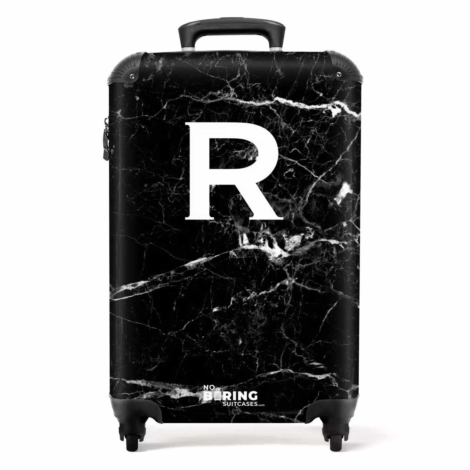 Koffer - Marmer print - Letter R - Zwart — 1