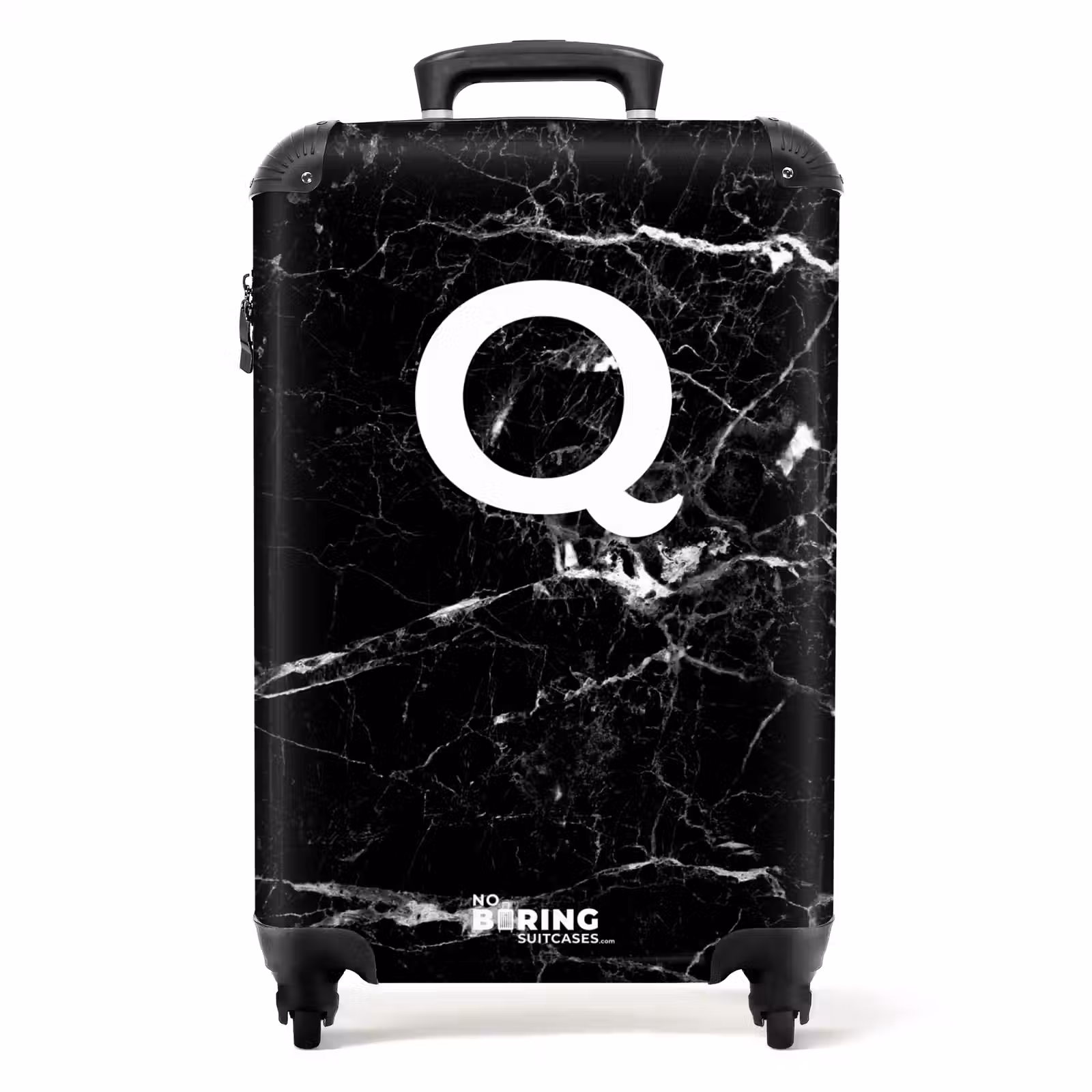 Koffer - Marmer print - Zwart - Letter Q — 1