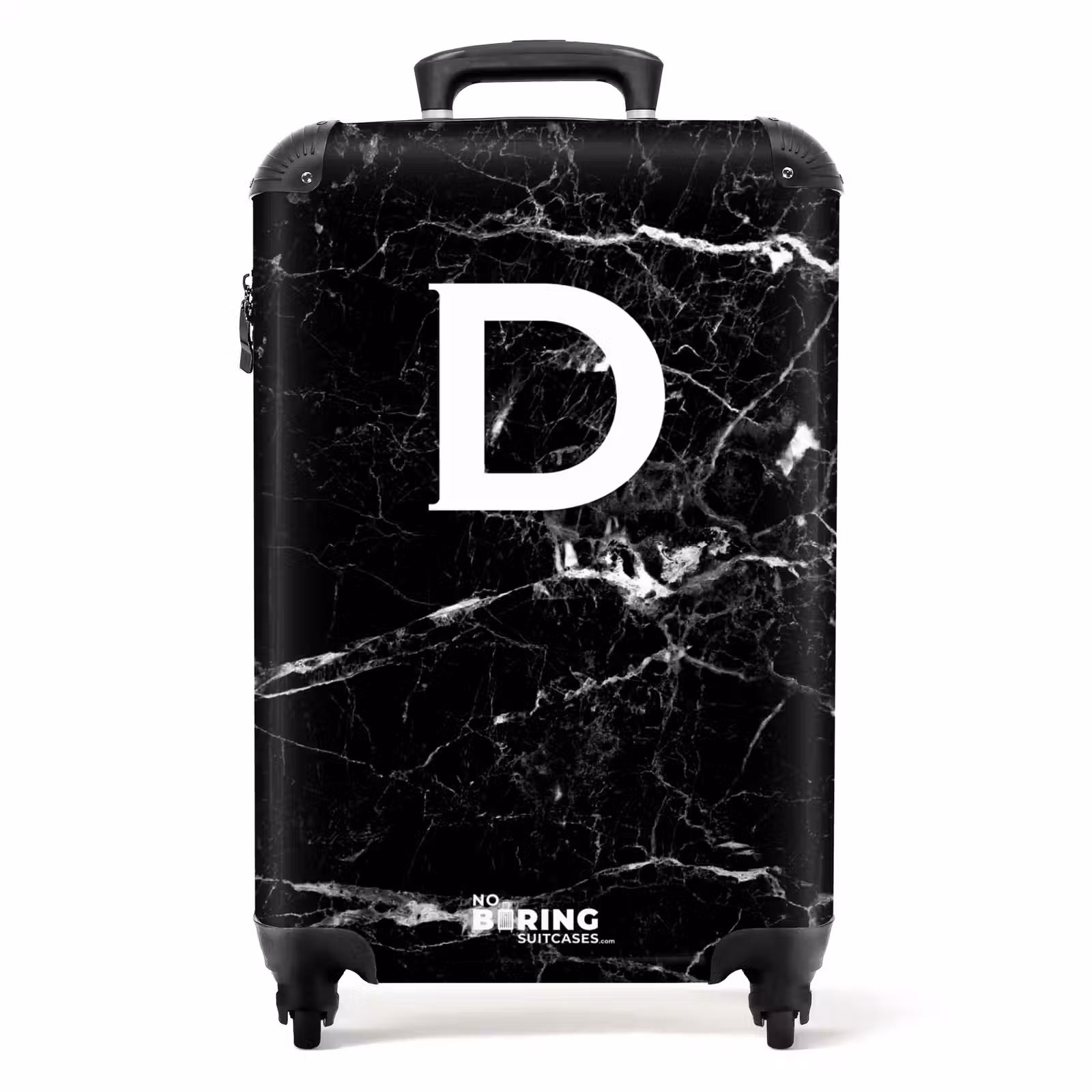 Koffer - Marmerlook - Zwart - Letter D - Marmer — 1