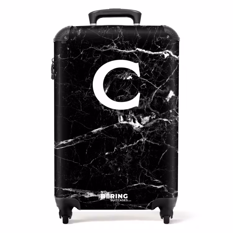 Koffer - Marmer look - Zwart - Letter C — 1