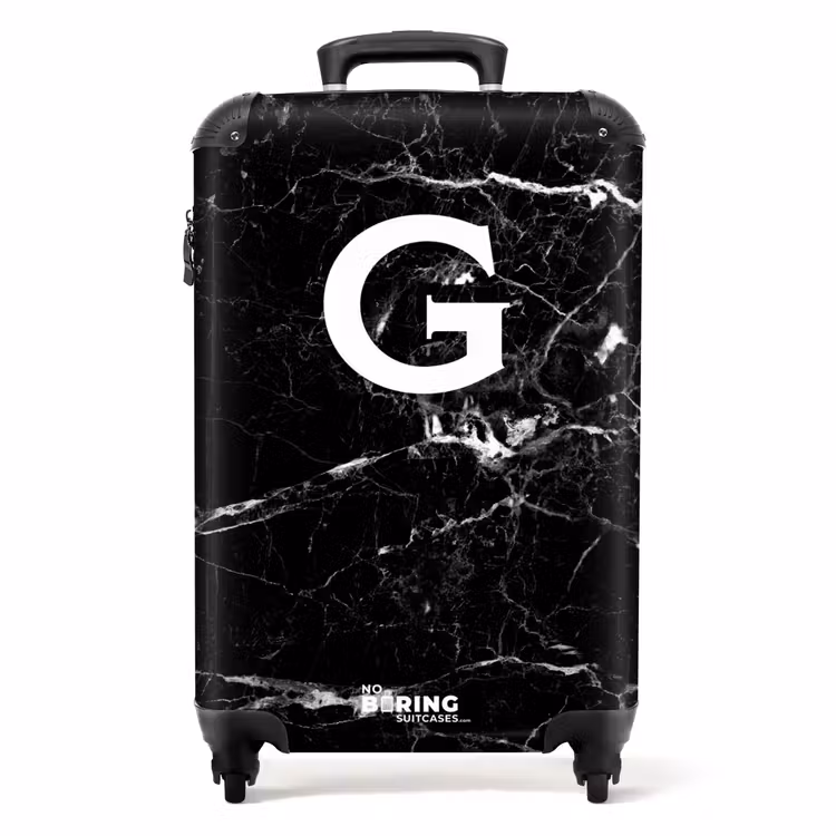 Koffer - Marmer print - Zwart - Letter G — 1