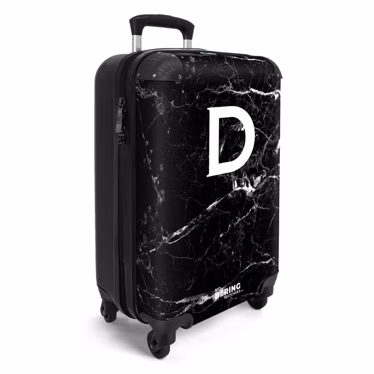 Koffer - Marmerlook - Zwart - Letter D - Marmer — 4