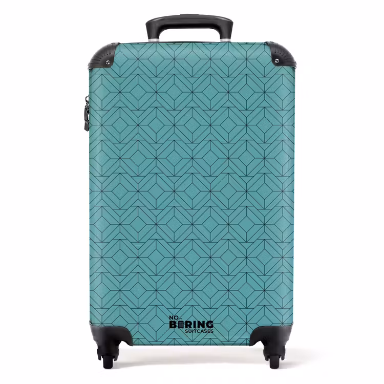 Koffer - Patronen - Geometrisch patroon op blauw — 1