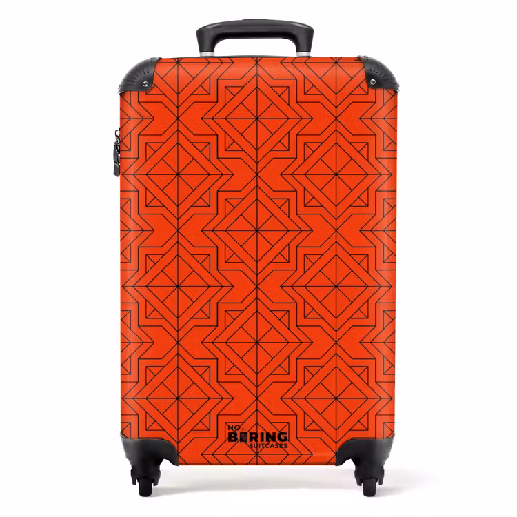 Koffer - Patronen - Geometrisch patroon op oranje — 1