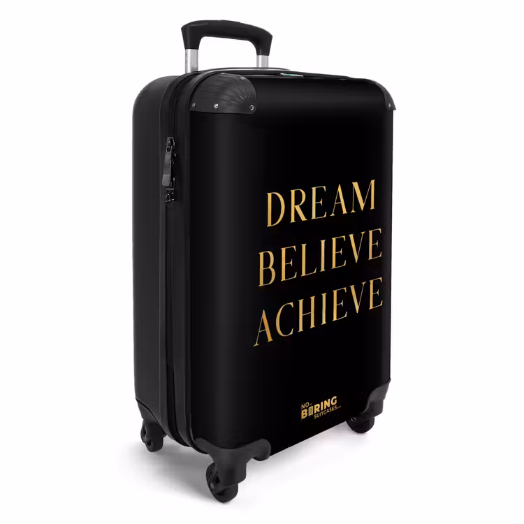 Koffer - Quotes - Dream believe achieve - Goud - Zwart - Luxe — 4