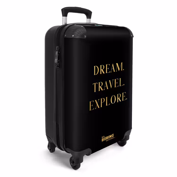 Koffer - Quotes - Dream travel explore - Goud - Reizen - Zwart — 4