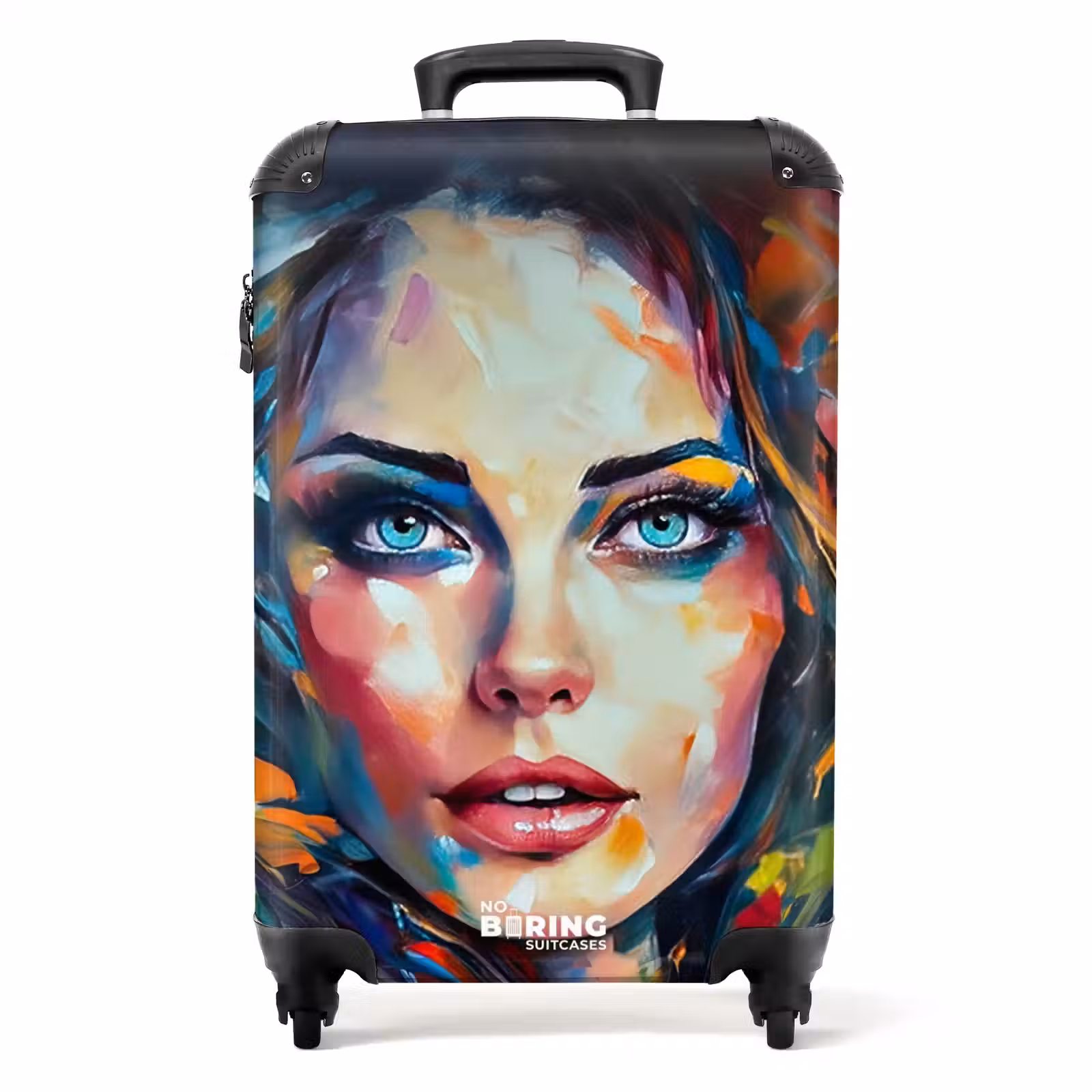 Koffer - Gezicht - Vrouw - Olieverf - Kleurrijk - Kunst — 1