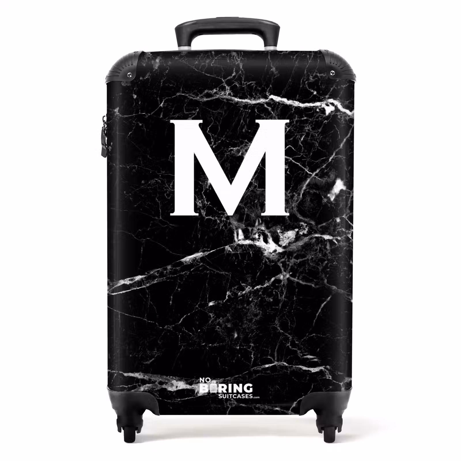 Koffer - Letter M - Marmer print - Zwart - Luxe — 1