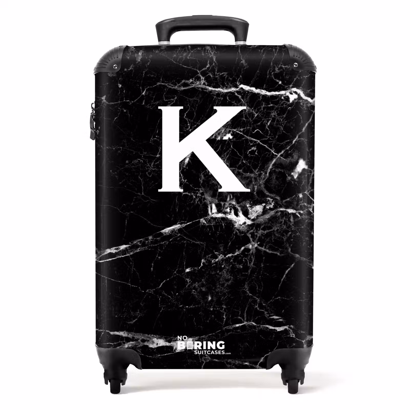 Koffer - Marmer print - Zwart - Letter K — 1
