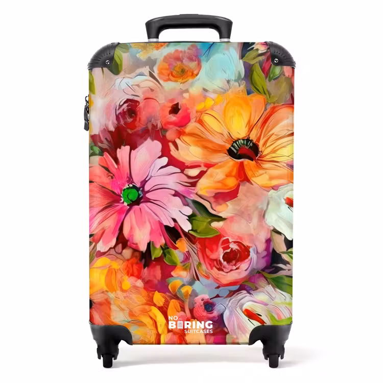 Koffer - Bloemen - Kleurrijk - Kunst - Olieverf — 1
