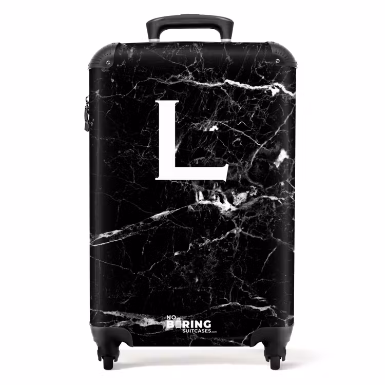 Koffer - Letter L - Marmer - Zwart — 1
