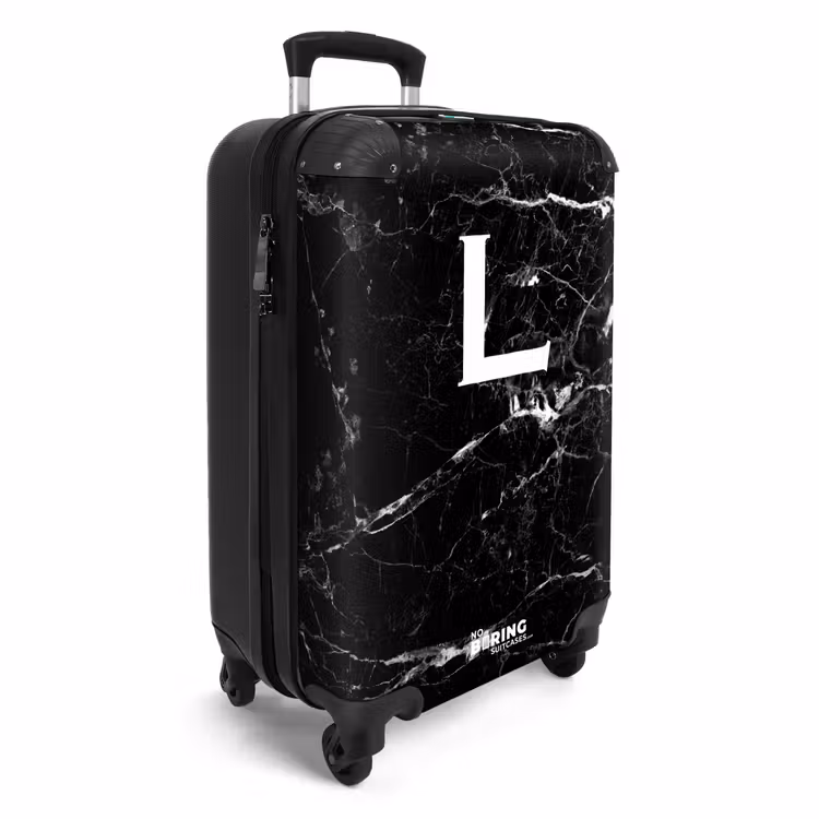 Koffer - Letter L - Marmer - Zwart — 4