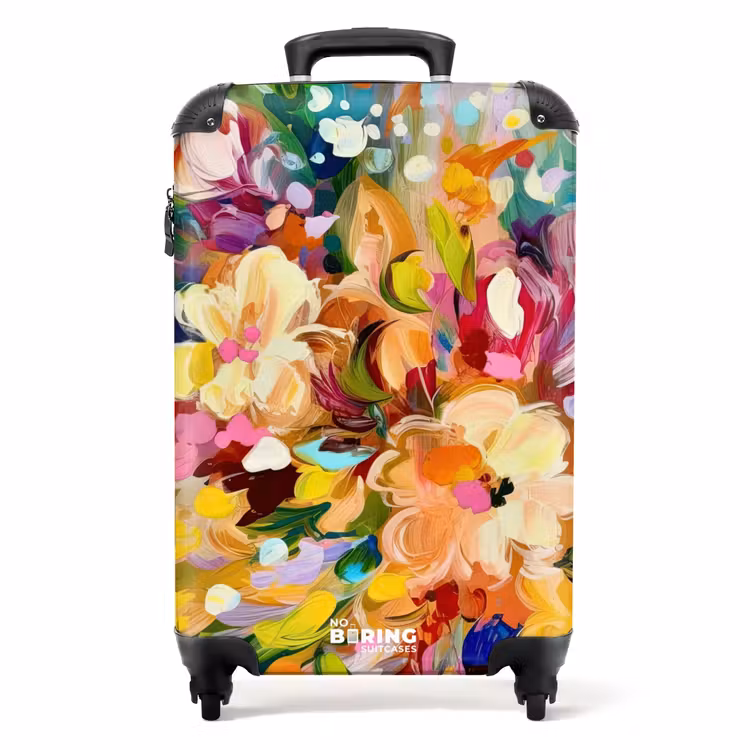 Koffer - Schilderij - Olieverf - Bloemen - Regenboog — 1