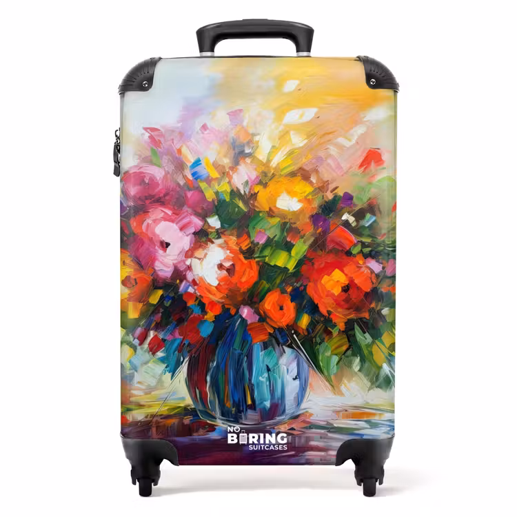 Koffer - Bloemen - Kleurrijk - Bloempot - Olieverf — 1