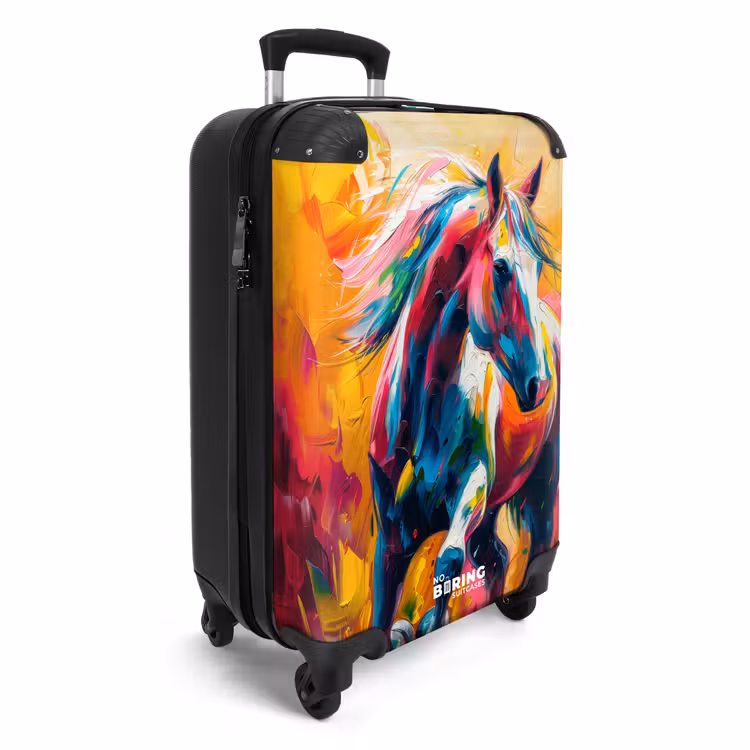 Koffer - Olieverf kunstwerk van een galopperend paard — 4