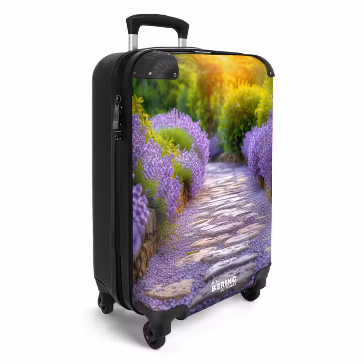 Koffer - Pad met paarse lavendelstruiken — 4