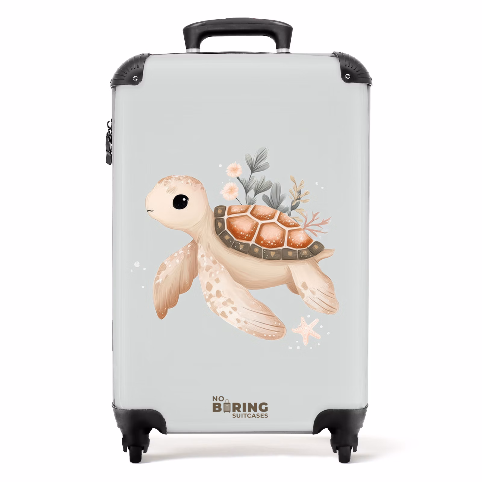 Koffer - Bruine zeeschildpad in pastel onderwaterwereld — 1