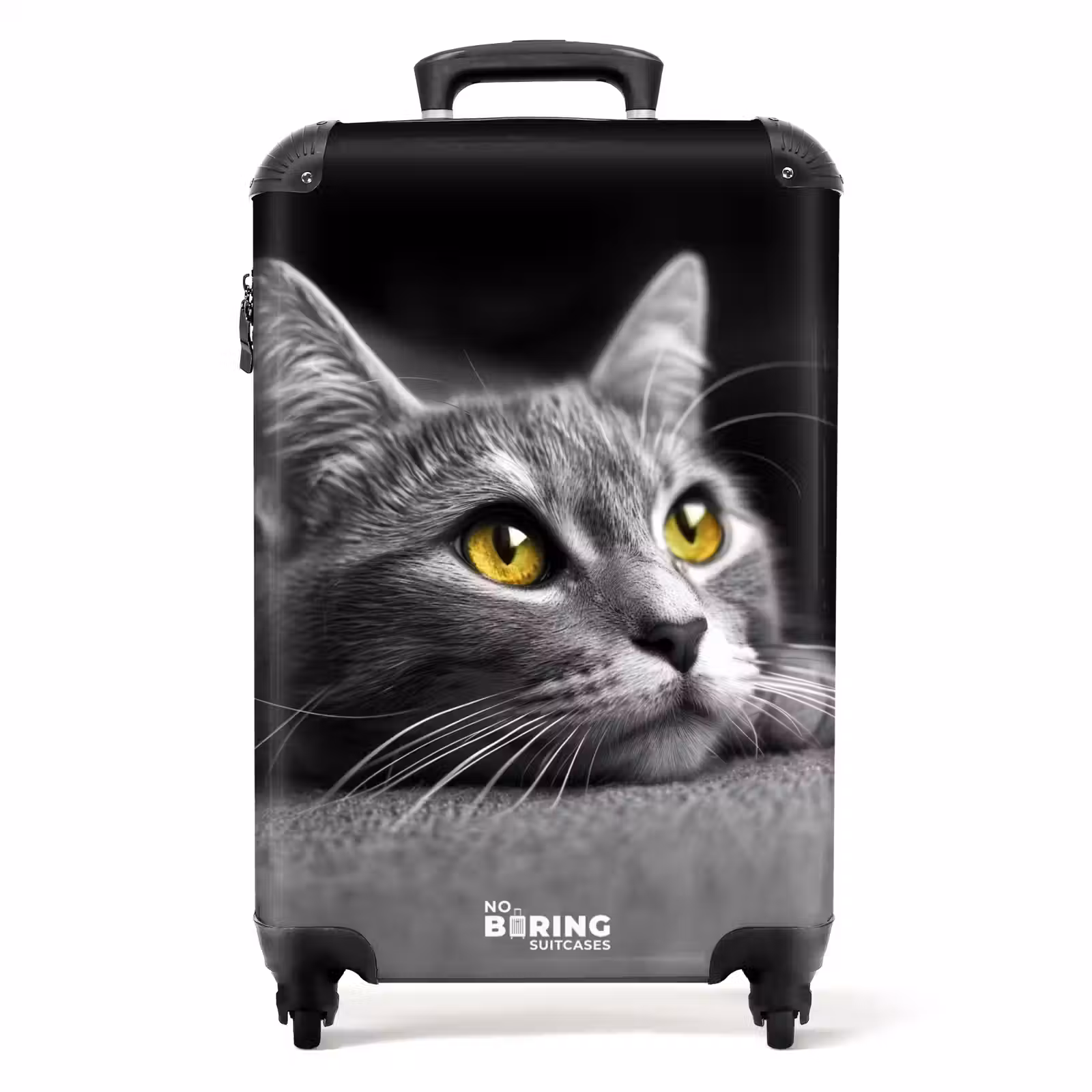 Koffer - Zwart witte kat met gele ogen — 1