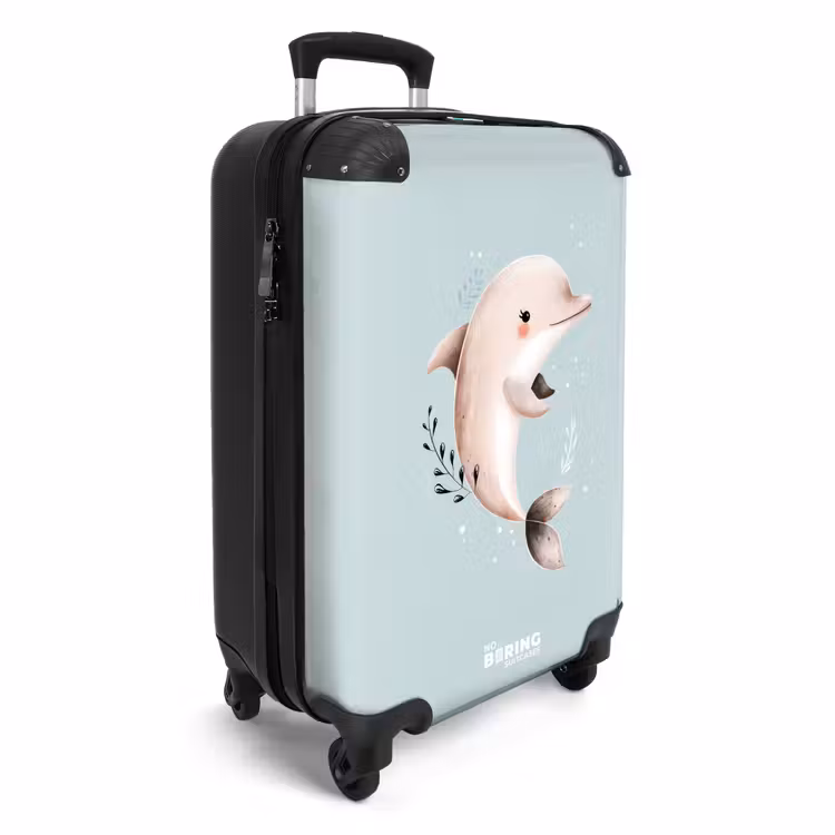 Koffer - Beige dolfijn in blauw water — 4