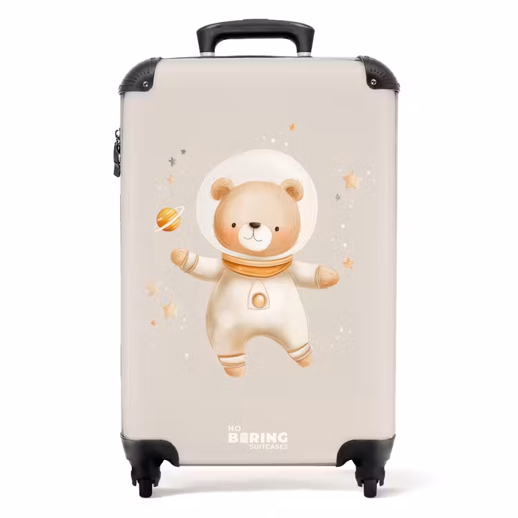 Koffer - Beige ruimtebeer zweeft tussen sterren — 1