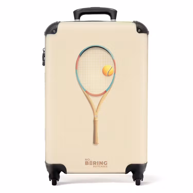Koffer - Een tennisracket in beige tinten — 1