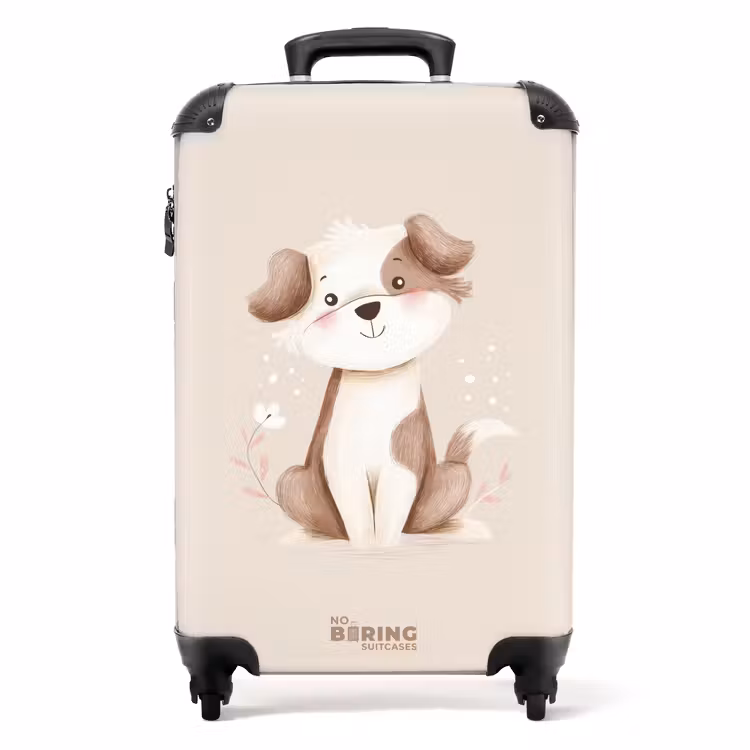 Koffer - Hond in de kleuren bruin en beige — 1