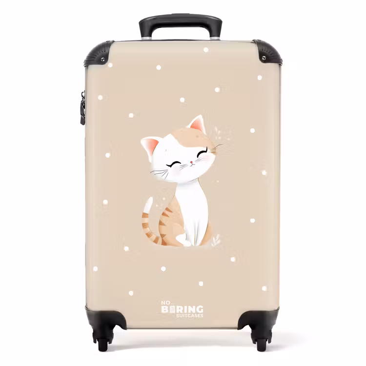 Koffer - Kat omringd door beige stippen — 1