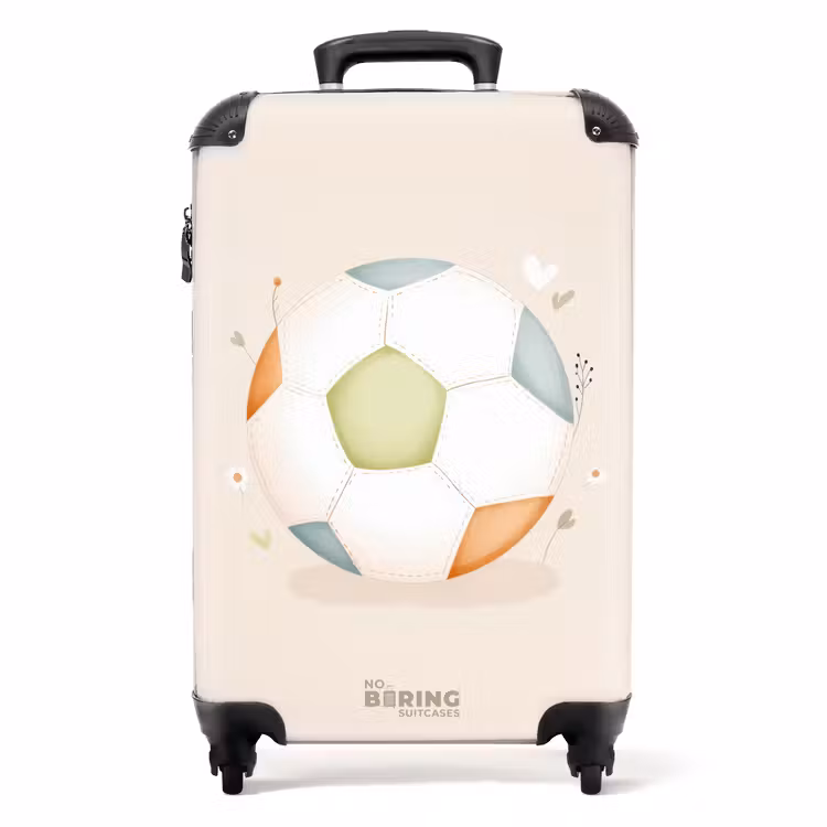 Koffer - Voetbal in beige pastel kleuren — 1