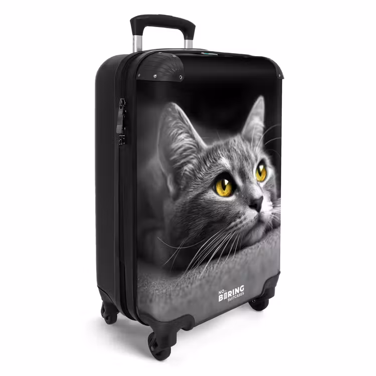 Koffer - Zwart witte kat met gele ogen — 4