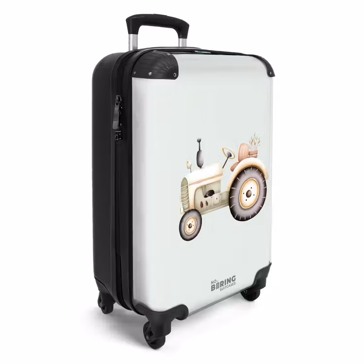 Koffer - Beige vintage tractor in pastel groene kleuren — 4